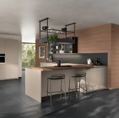 Cucina Moderna Sigma Kira comp 05 in Taupe opaco di Lyons Cucine