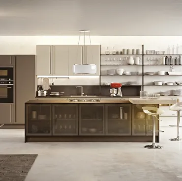 Cucina con isola Moderna Traccia di Di Iorio