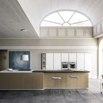 Cucina Moderna Urban comp 01 in Legno Rovere Canapa di Lyons Cucine