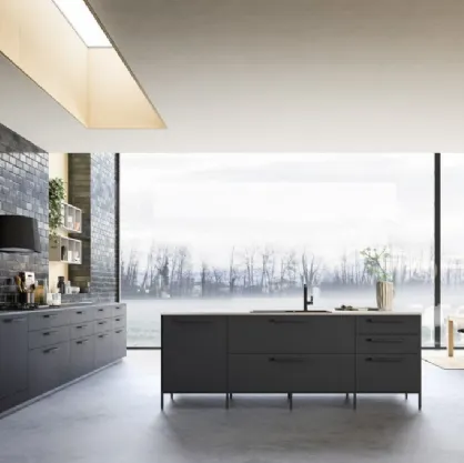 Cucina Moderna Urban comp 05 in Fenix Nero di Lyons Cucine
