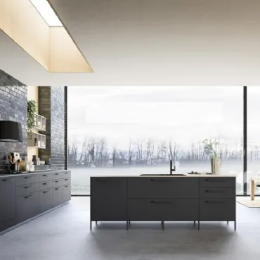 Cucina Moderna Urban comp 05 in Fenix Nero di Lyons Cucine