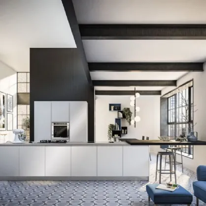 Cucina Moderna Urban comp 07 in laccato lucido Bianco Riso Vesta di Lyons Cucine