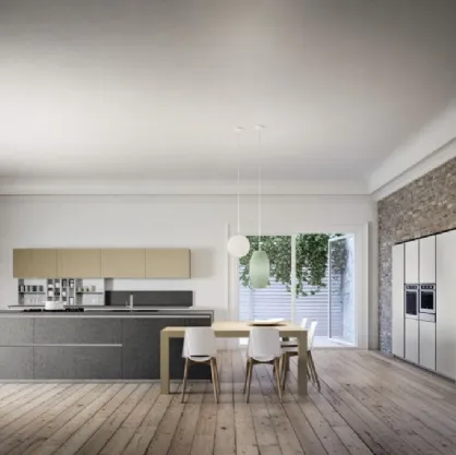 Cucina Moderna Urban comp 09 in laminato bordo Unicolor Cemento di Lyons Cucine