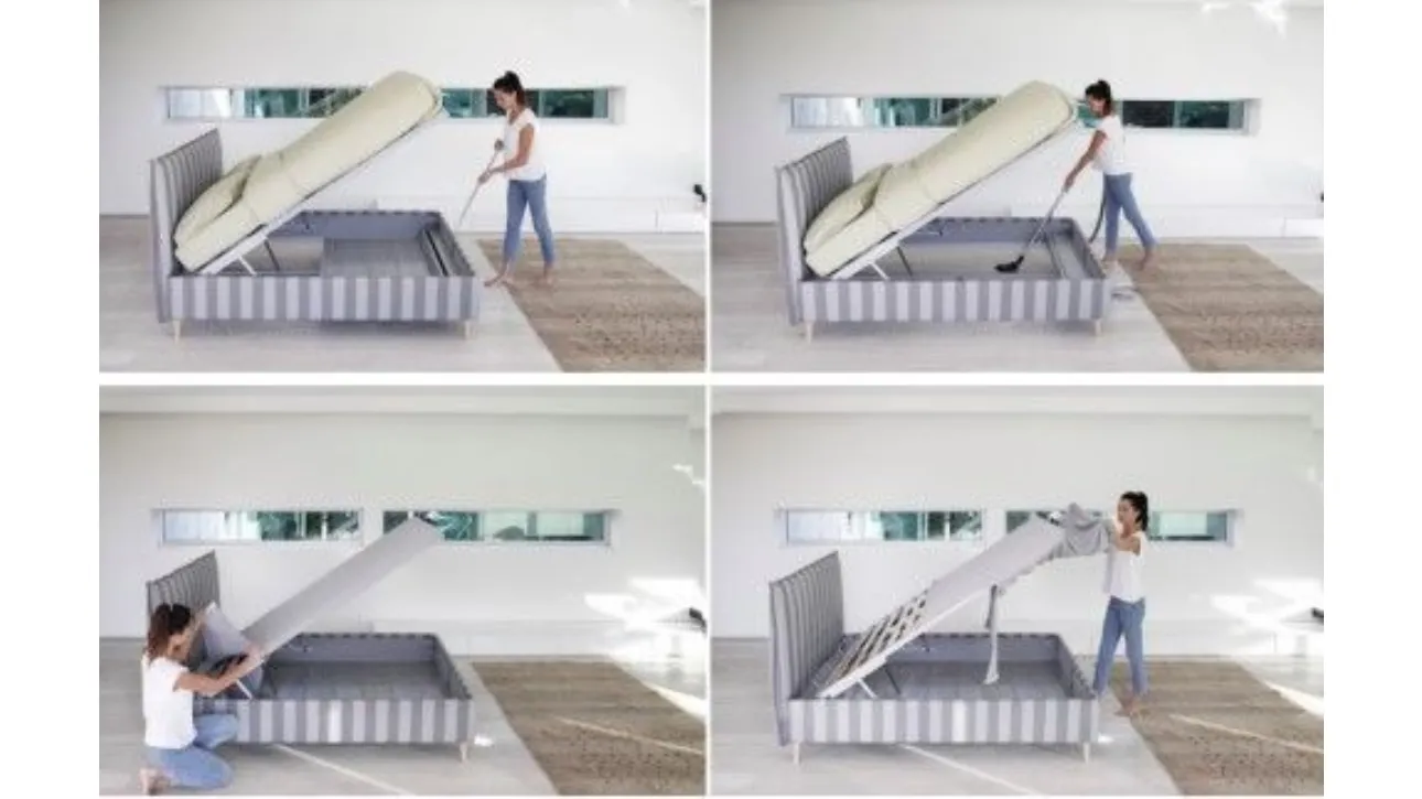 Letto imbottito con contenitore folding box