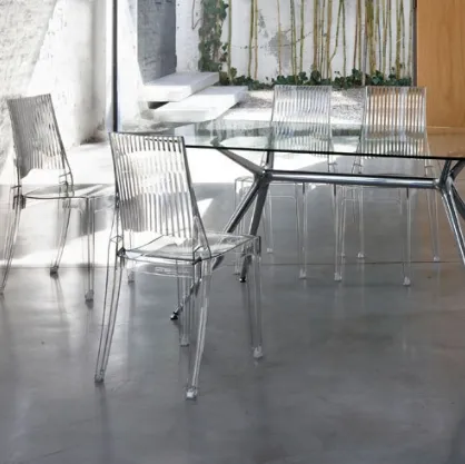 Sedia per esterno impilabile in policarbonato trasparente Glenda di Scab Design