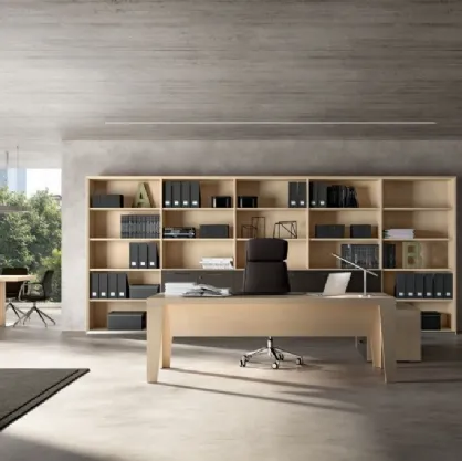 Scrivania direzionale in rovere naturale Tempo di Walco